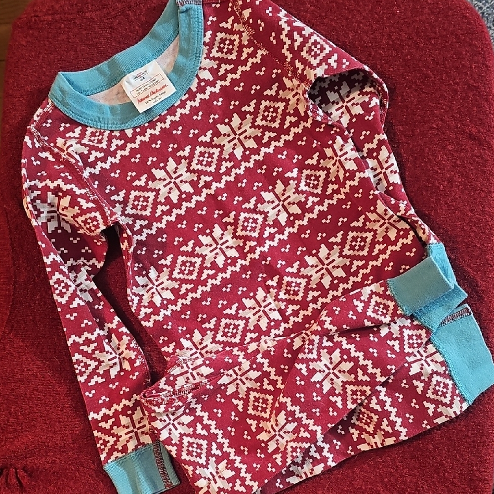 Hanna Andersson Red and Blue Snowflake Pajamas Size 4t